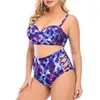 maillot de bain sexy pour femme maillot de bain maillot de bain maillot de bain deux pièces noir impression couleur pourpre taille plus sans soutien-gorge soutien à armatures maillots de bain d'été bikinis