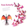 Décoration de fête 12pcs 3D Butterfly Wall Stickers Decals 4Size La peinture murale amovible pour les lits à domicile