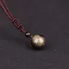 Colares de pingentes de corda feita de corda artesanal colar de polimento de bola de pedra natural transferência de polimento de cristal boa sorte budaicismo jóias de amuleto de 16 mm de diapenda