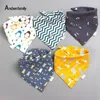 Hair Accessories Triangle Double Baby Bibs Boys Girls Feeding Apron Cotton Cartoon Print Saliva Towel Boy Stuff FeedingHair