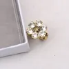 18K Gold Plated varum￤rkesringar f￶r h￶g kvalitet f￶r m￤n Kvinnors modedesigner Extravagant Varum￤rkesbokst￤ver Pearl Metal Ring ￖppnande Justerbara smycken