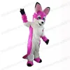 Halloween Long Fur Furry Husky chien mascotte costume de dessin animé thème du carnaval festival fantaisie déguise Noël