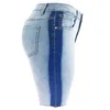 Ginocchio 2020 Jeans lunghezza donna Jeans corti classici Patchwork Casual Vita media Pantaloni femminili slim fit casual