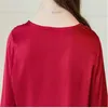 قميصات بلوزات النساء الحريرون بلوزة أنيقة بالإضافة إلى حجم 3xl الموضة o-neck ثلاثة ربع قميص صلب قميص عارض