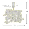 HipHop Bling Cubic Zircon Pavé Hustle Lettre Pendentif Collier avec Corde Chaîne pour Hommes Garçon Mode Charme Bijoux