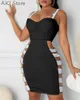 Eyele Chain Hollow Corset Sleeyneveless Bodycon Dress Women Sexig Spaghetti Strap Backlesss Mini 220613