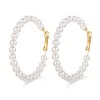 Hoop & Huggie Modyle Oversize Pearl Earrings For Women Girls Unique Big Circle Earring Brinco Statement Fashion JewelryHoop