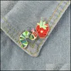 PinsBroches Bijoux Stberry Caterpillar Émail Pin Dessin animé Plante Animal Badge Broche Revers Denim Jeans Chemise Sac Drôle Mignon Dhrsq