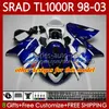 OEM karosseri för SUZUKI SRAD TL1000R TL-1000 TL 1000 R 98-03 Kropp 118NO.8 TL-1000R TL1000 R 98 99 00 01 02 03 TL 1000R 1998 1999 2000 2001 2002 2003 Fairing Kit Silvery Black