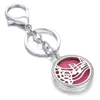 Fashion Round Little Love Key Rings Jewelry Stainless Steel Essential Oil Diffuser Perfume Aromatherapy Locket Keychain gift