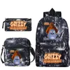 Backpack Mochila Grizzly and the Lemmings sac à dos 3 pcs set les élèves sacs d'école garçons filles quotidiennes à dos de paquet