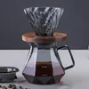 Fumo grigio grigio in vetro caffettiera vicola v60 tazza di filtro set di spot a bordo trasparente in vetro caffettiere caffettiere