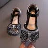 Scarpe da ginnastica moda bambina con paillettes e fiocco in pizzo, scarpe da bambina, carine, perle, principessa Danc 220823