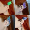 Clip-on & Screw Back Elf Ear Cuffs Butterfly Clip On Earrings Dragon Cuff Elven Cosplay Fairy Wrap Women Girls Wedding JewelryClip-on
