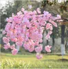 Flores decorativas Wreaths Wrinalh Wisteria Wisteria Flower Garland Decoração de casamento pendurada penduramento de pêssego parede/janelas/porta decor