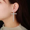 New Fashion Stud Earring Tassel Earrings S925 Silver Needle Diamond Zircon Stitching Cross Earrings for Women