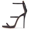 2022 여성 숙녀 PU 특허 12cm Stiletto High Heel Heels Sandals 신발 펌프 슬리퍼 여름 믹스 컬러 파티 파티 웨딩 한 줄 지퍼 유럽과 미국 크기 34-46