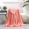 Blankets Soft Warm Coral Fleece Blanket Flannel Plush Throw On Sofa Bed Travel Light Thin Mechanical Wash Solid Color BedspreadBlankets