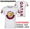 Estado da camiseta do Qatar DIY Nome feito personalizado grátis Número qat camise