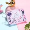 Cartoon Printed Coin Purse Cute PU Mini Wallet Fashion Key Bags Women Girls Clutch Purses 6 Colors Gift With Zipper width 8cm length 11cm