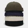 ユニセックスレトロドームメロンBrimless Beanie Cap Solid Color Trend Yuppies Docker Hat ThinkThendo 220629