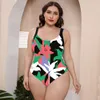 Womens Plus Size badmode mode badpak badmode zwemmen strandkleding Siamese Multi-color print uit één stuk geen beha beugelondersteuning zomerzwempakken bikini's 02