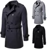 Autumn And Winter 2022 Est Large Size Men's Long Coat Woolen Cloth Overcoat Black Grey Colors S-xxl Sizes Men Trench