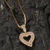 New Arrived T Square Love Shape Pendant Necklace Copper Inlaid Cubic Zircon Heart Necklace