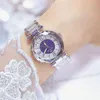 Wristwatches Crystal Bracelet Watch Luxury Women Quartz Date Clock Female Gemstone Ladies Relogio FemininoWristwatches