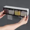 Caixa de temperatura montada na parede de cozinha Salt Salt Spice rack jar tigela de açúcar para dispositivos de gadgets Defina a ferramenta de organizador de especiarias