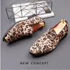 Ny designer brittiska män pekade leopardmönster oxford lägenheter casual skor homecoming bröllopsklänning party zapatillas hombrre