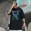 Herr t-shirts sommar män hip hop tshirts streetwear fjäril skalle tryck t-shirt 2022 harajuku bomull kort ärm mode casual tops tee