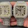 Stylish Custom Hip Hop Luxury Design Stainless Steel Iced Out Diamonds Moissanit Watch XXIJb