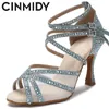 CINMIDY Latin Dance Schuhe Frauen Rumba Samba Ballroom Party Damen Tanzen Heels Schwarz Sexy Sandalen Goldene Hochzeit 220721