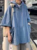 Camisetas masculinas camisetas grandes camisetas de capuz de capuz masculino design de verão sensor de nicho de nicho de tendência de top button top-up de manga curta harajuku capuz