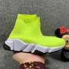 2020 Barnmode Lyx Paris Boys Gilrs Speed Trainer Sock Skor Trippel Svart Vit Röd Oreo Stretch-Knit Designer Sneakers för småbarn