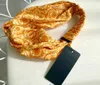 Designer Seidenstirnbänder 2022 Neuankömmling Luxus Damen Mädchen Gold Gelb Blumen Haarbänder Schal Haarschmuck Geschenke Headwraps 293K