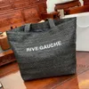 Tasarımcı Rrive Gauche Bags Kadınlar Saint Laurent İşlemeli Tote Yumuşak Stil Tığ işi Desen Omuz Ton Kolu Çanta 30cm