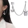 Śrubowy trend mody klips motyla Fałszywe kolczyki dla kobiet haczyka do uszu stal nierdzewna pojedyncza przebite kolczyki na kolczykach biżuteria