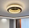 Kryształowa lampa Okrągła lampa sufitowa żyrandole po nowoczesnej sypialni głównej Atmosferyczne LED LED LED Lighting