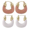 Hoop Huggie francese vintage trendy personalità geometrica bianco latte rosa orecchini in resina a forma di U per le donne gioielli da festaHoop