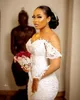 2022 Arabski Aso Aso Ebi Ebi -Mermaid koronkowy suknia ślubna Sheer Szyja Długie rękawy Satynowe seksowne sukienki dla nowożeńców suknie B0518206