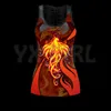 Women's Two Piece Pants Phoenix Tattoo 3D Printed Tank Top Legging Combo Outfit Yoga Fitness WomenWomen's