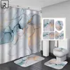 Beautiful Modern Shower Curtains 3D Bathroom Curtain Set Anti-slip Bath Mat Soft Carpet Water Absorption Rugs Home Decoration AA220314