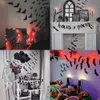 DIY Halloween Party Supplies PVC 3D dekorative gruselige Fledermäuse Aufkleber Wandaufkleber Halloween Eve Dekor Home Fenster Dekoration Set