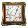 Travesseiro de travesseiro retro luxo de luxo capa de almofada de veludo borda de borda de borda fronha Geometry Horse Pattern Decoração em casa