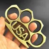 Metal USA Strong Finger Tiger Fist Clasp Four Finger Self Defense Fist Ring Handlås Legal Defense Knuckle Copper Ring CLASP -PF14