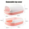 Closed Cat Litter Box Deodorant Cats Toilet Environmentally Resin Removable Cover Washable Kittens Tray Pet Accessories 220323