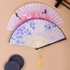 Chinese Style Bamboo Folding Fan Office Living Room Desktop Wall Decoration Fans With Tassel Birthday Gift Dance Fan Supplies BH6230 WLY