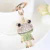 Porte-clés série grenouille strass or pièce porte-clés diamant porte-clés voiture animal porte-clés sac charme mode ringkeychains Forb22